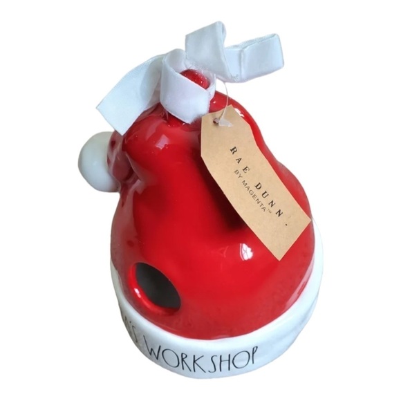 Retired RAE DUNN Santas Workshop Santa Hat Birdhouse NEW Garden Decor Christma - Picture 4 of 4